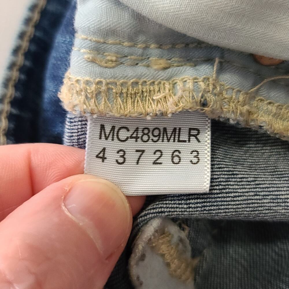 Mens Salvage Distressed Mayhem Straight Jeans 34x27 Blue - Picture 15 of 15